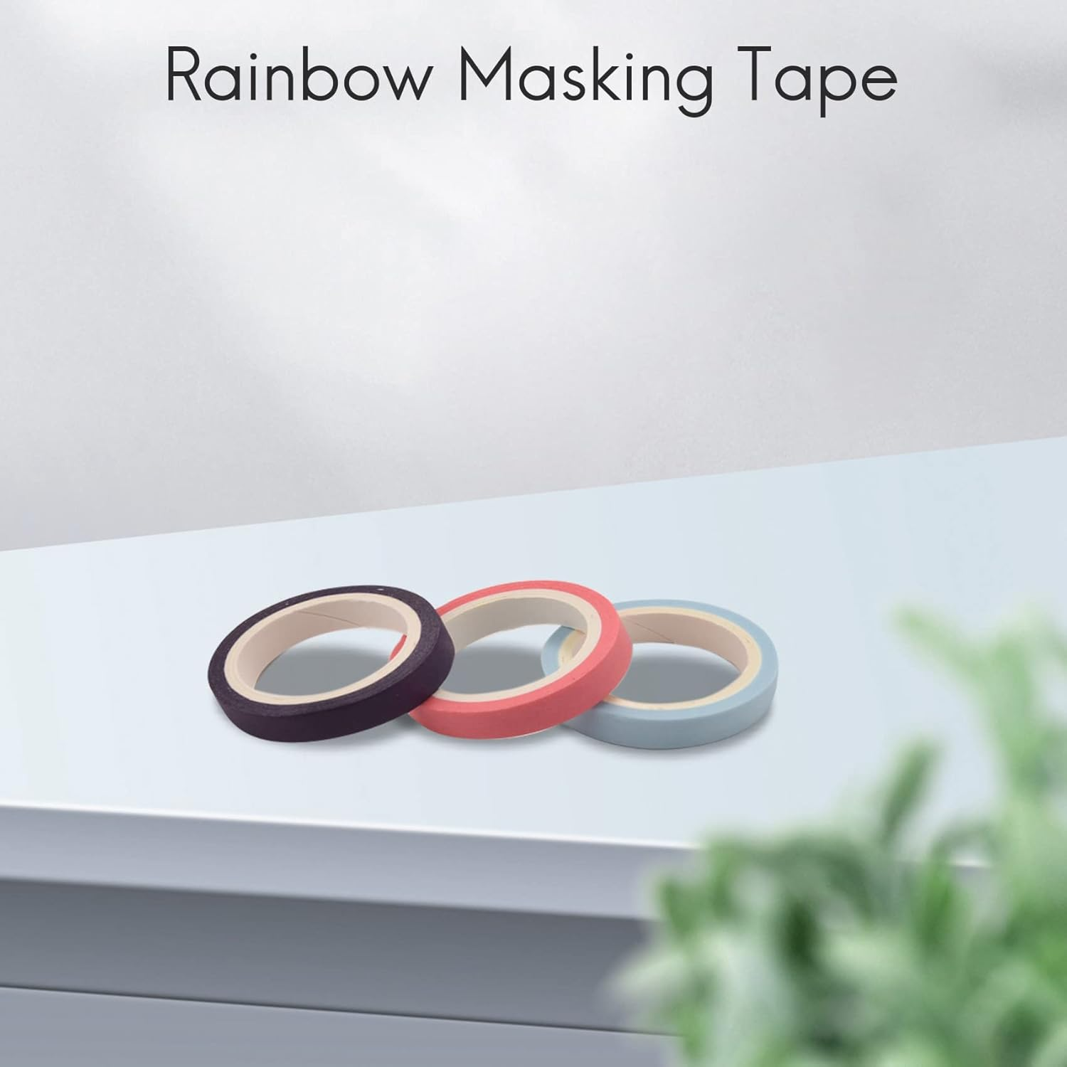 60 Pcs/Set Basic Solid Color Washi Tape Rainbow Masking Tape Decorative Adhesive Tape Sticker Scrapbook Diary Stationery image number 3