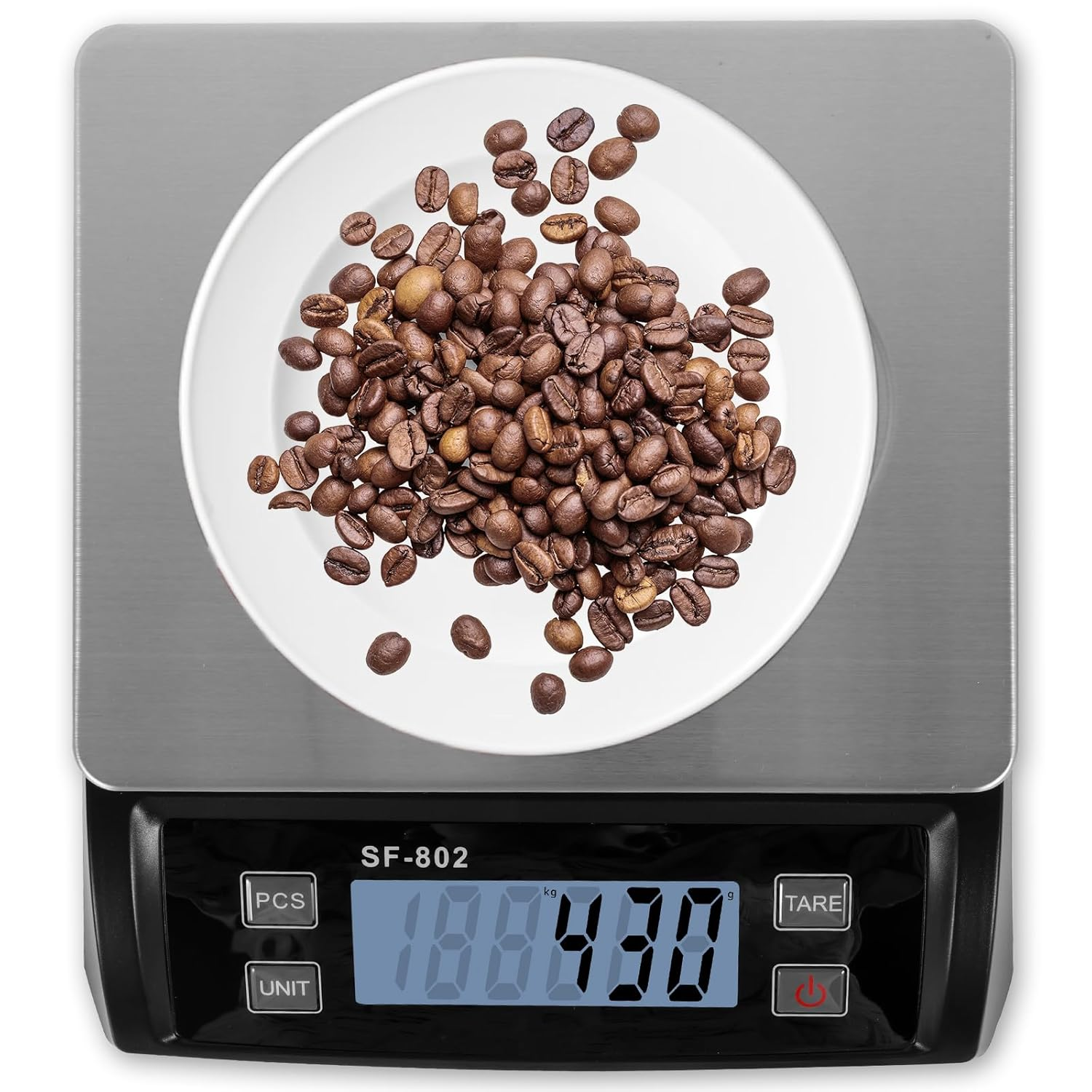 30Kg/66Lb Digital Food Scale Multifunctional Digital Kitchen Scale with LCD Display and Stainless Steel Cover for Baking Cooking Counting(Black-1-25 Cm-Weighing: 30Kg) image number 3