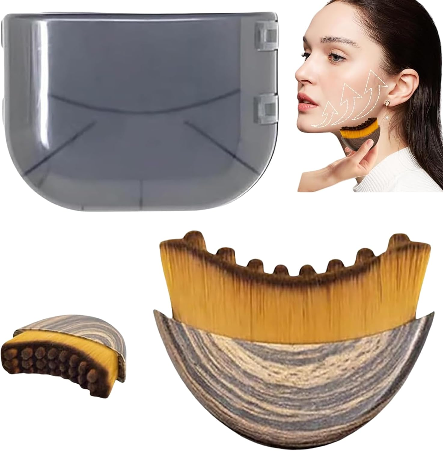 Rylaxzon Lymphatic Drainage Brush, Lymphatic Brush - Lymphatic Contour Face Brush, Chin & Jawline Sculpting, Pre - Makeup Massage and Shoulder & Neck Care image number 6