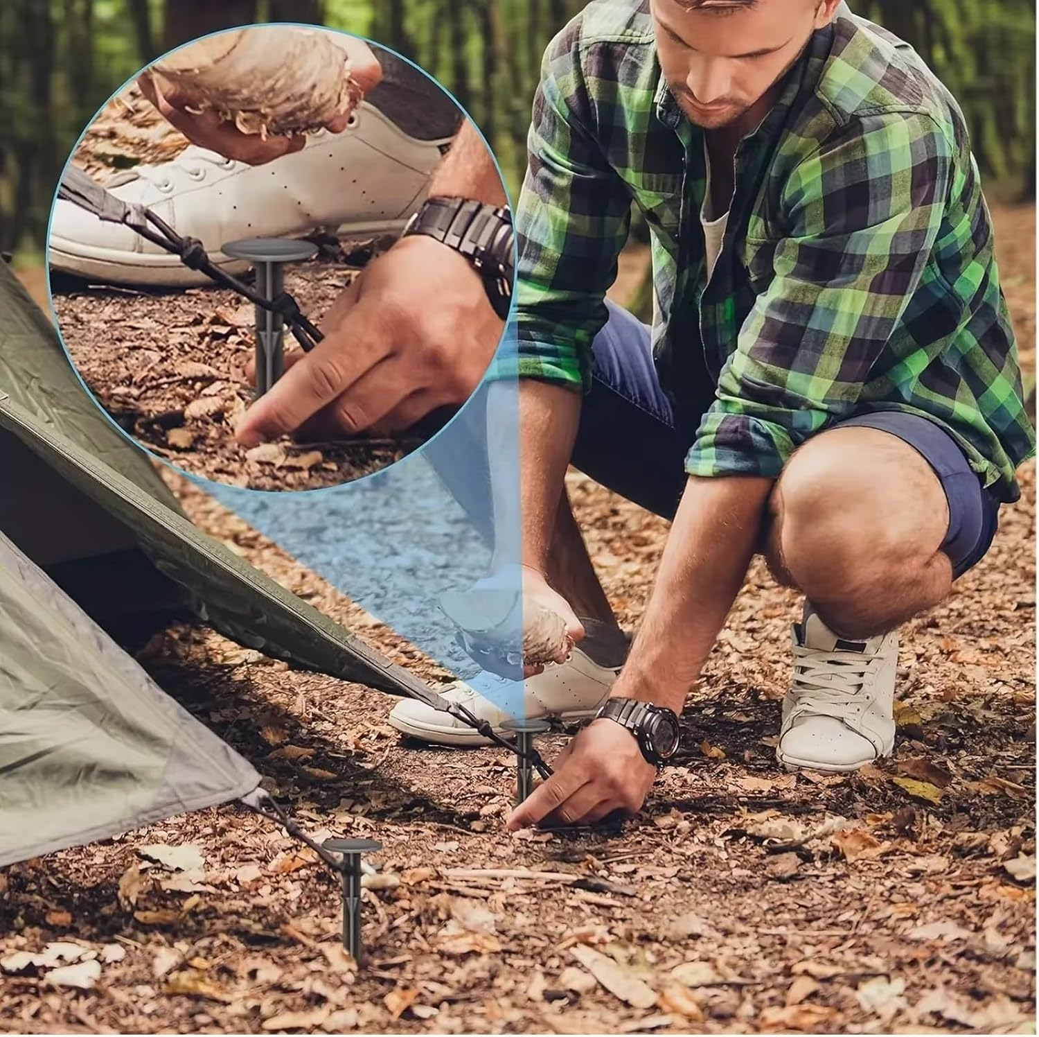 50-Pack 8-Inch Plastic Spiral Nylon Landscape Anchoring Spikes for Paver Edging, Weed Barrier, Artificial Turf & More image number 2