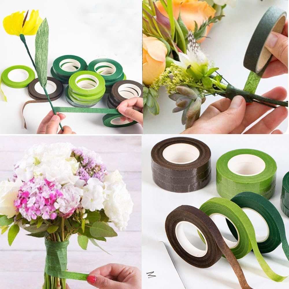 ARMASTUSE Craft Tape Floral Adhesives,6 Rolls Floral Tape for Bouquets,Floral Tapes,Wedding Florist Craft Stem Wrap Floral Paper Tape for Floral Crafts image number 2