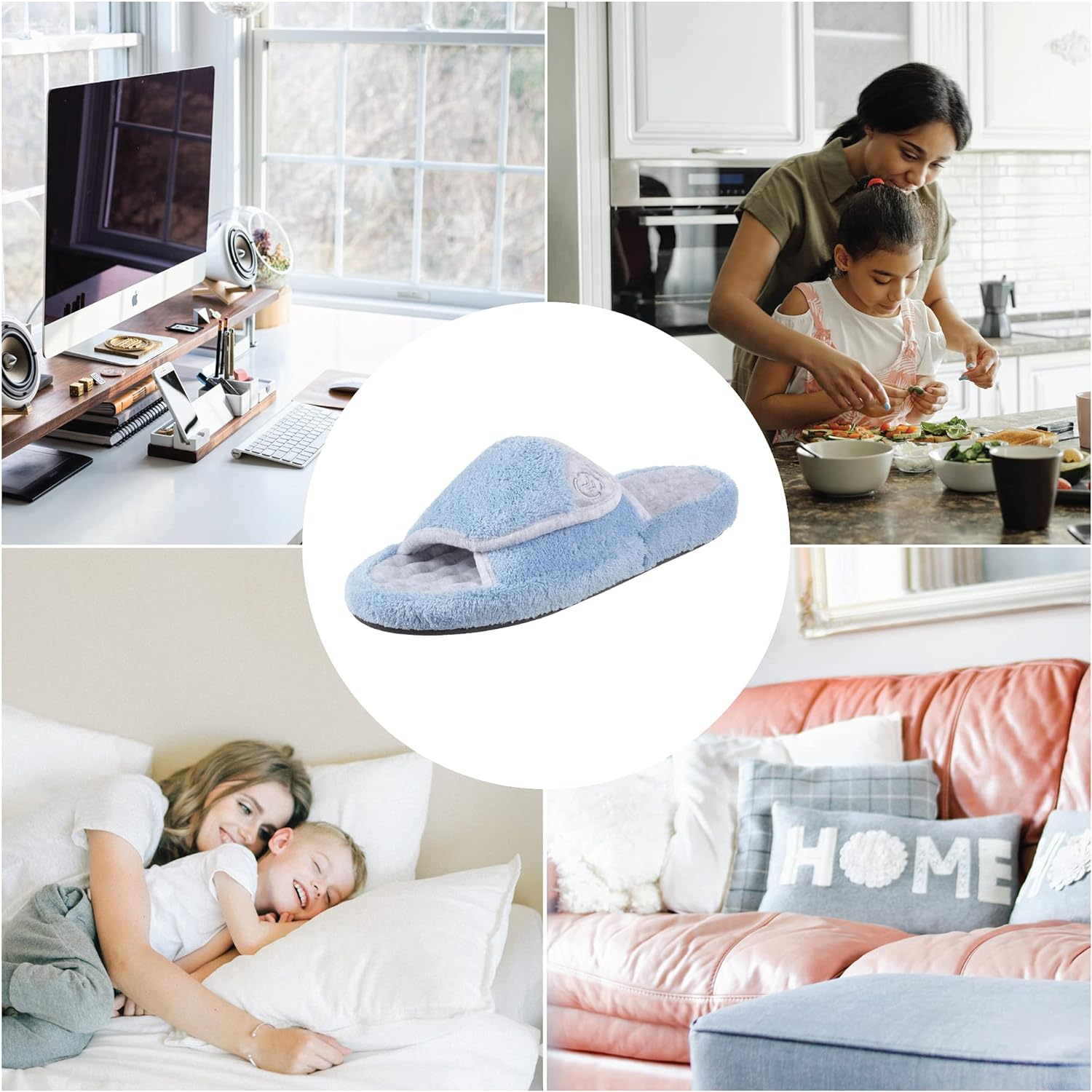 Isotoner Women'S Terry Spa Slip on Slide Slipper with Memory Foam for Indoor/Outdoor Comfort