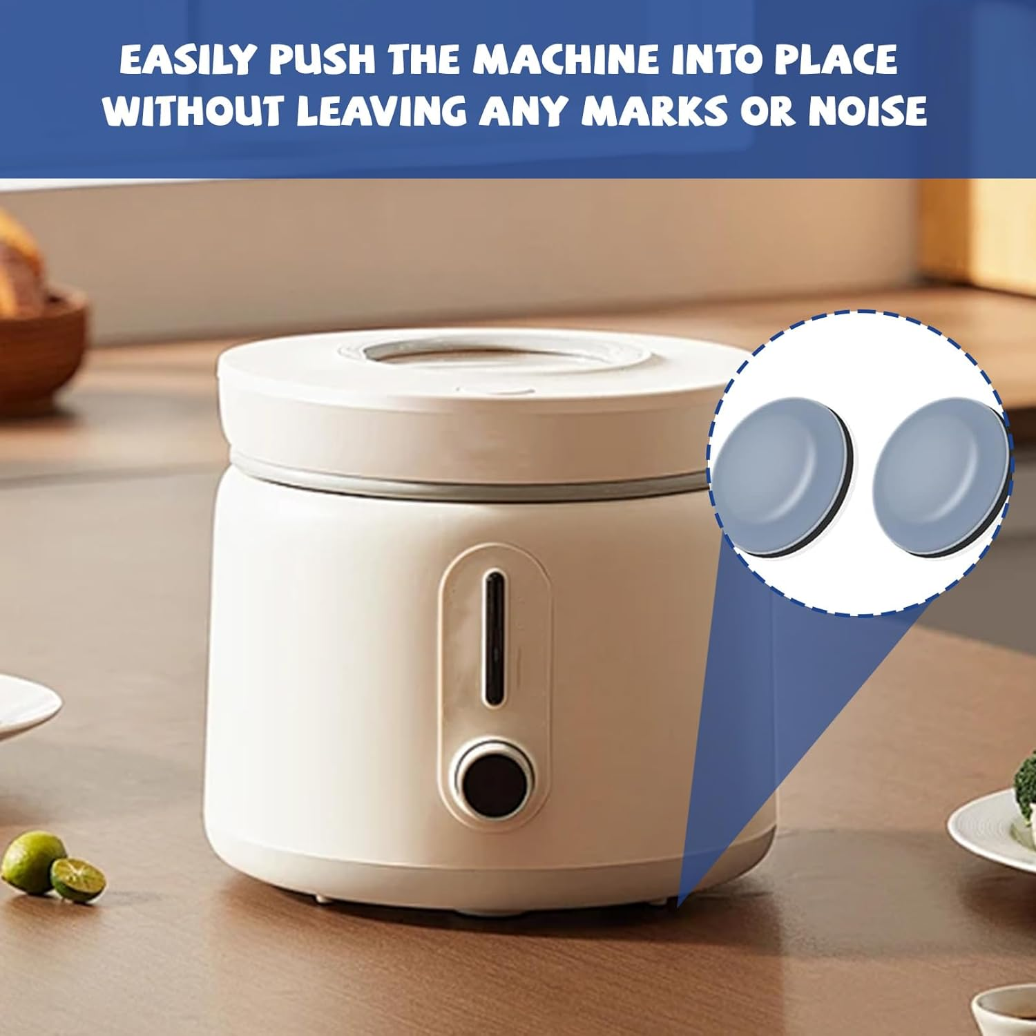 20 Pcs Appliance Sliders for Kitchen Appliances,Small Appliance Slider,Diy round Silent Air Fryer Easy Move Sliders,For Air Fryer Coffee Maker Most Desktop Appliances Easy Moving Saving Space image number 5