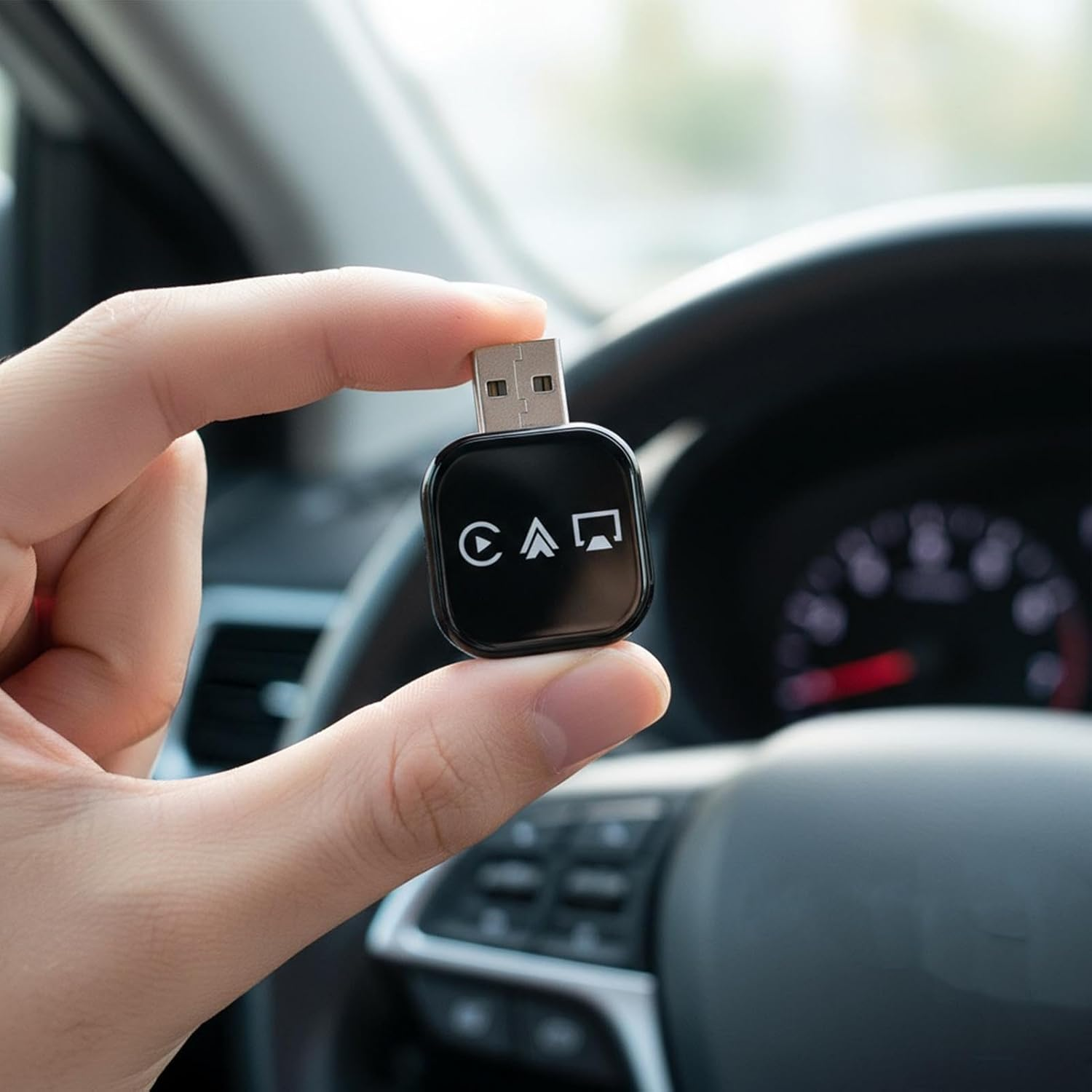 Car Display Converter | Plug Play Converter - Car Screen Mirroring Adapter - for Daily Commuting Long Distance Travel City Driving Highway Navigation Music Streaming Calling - Black image number 3