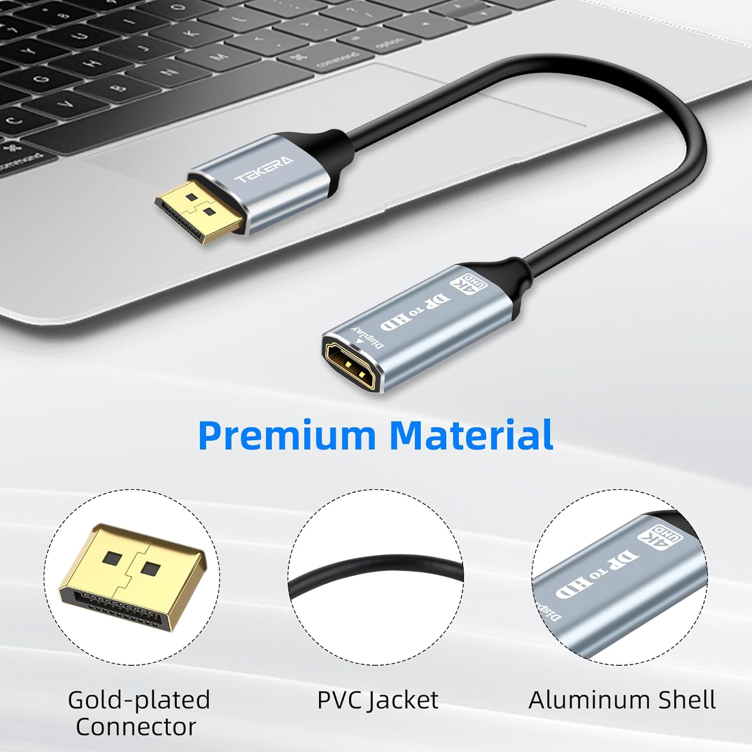 Displayport to HDMI Adapter (4K 60Hz) 2 Pack, Unidirection Display Port to Hdmi Adapter Male to Female, Non-Bidirectional DP Output to HDMI Input Converter (4K@60Hz, 2 Pack) image number 5