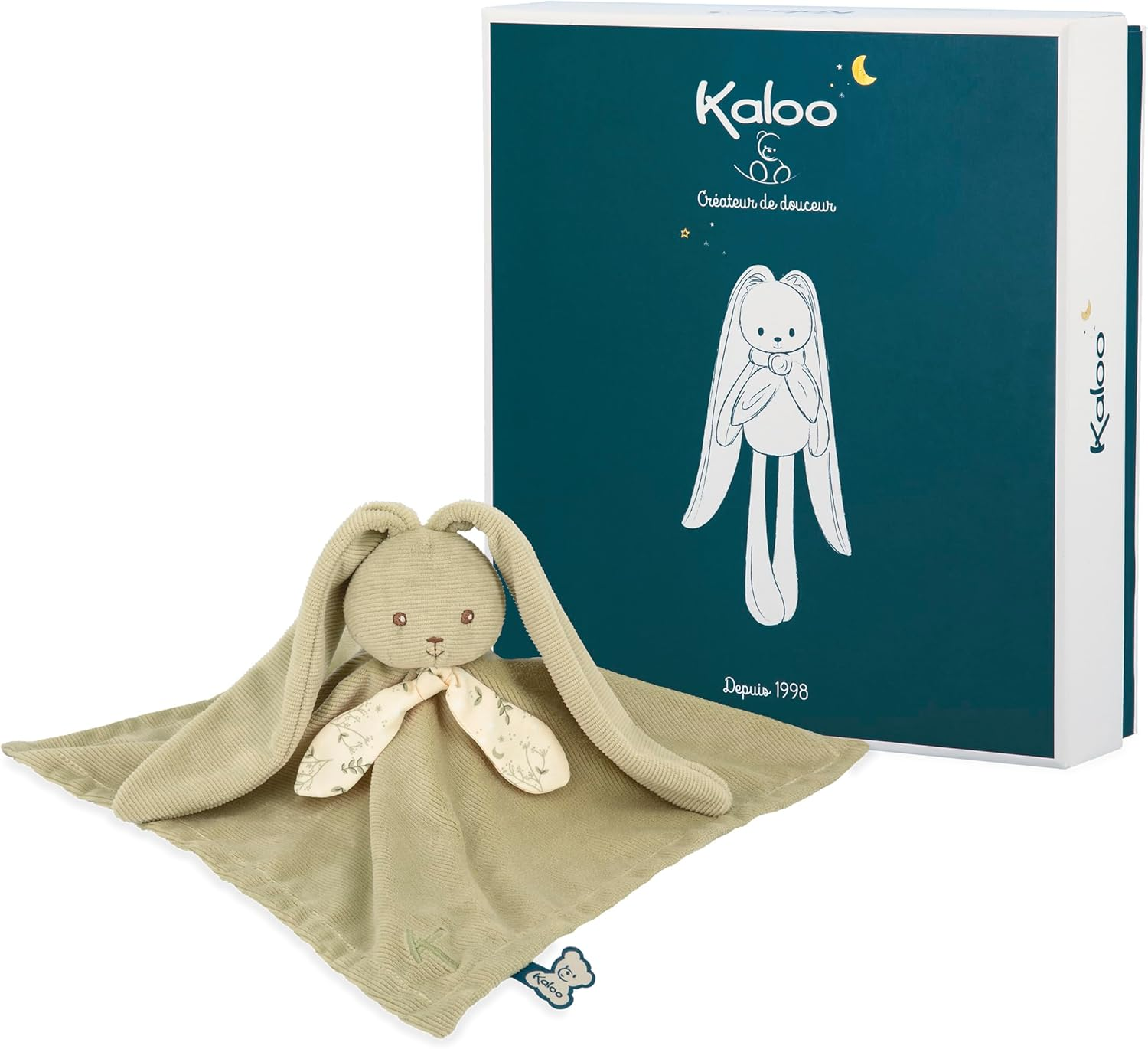 Kaloo - Lapinoo - Plush Rabbit - First Comforter - Cream - 30 X 30 Cm - Super Soft Material Mix Cotton & Cord - Gift Box - from Birth, K972206