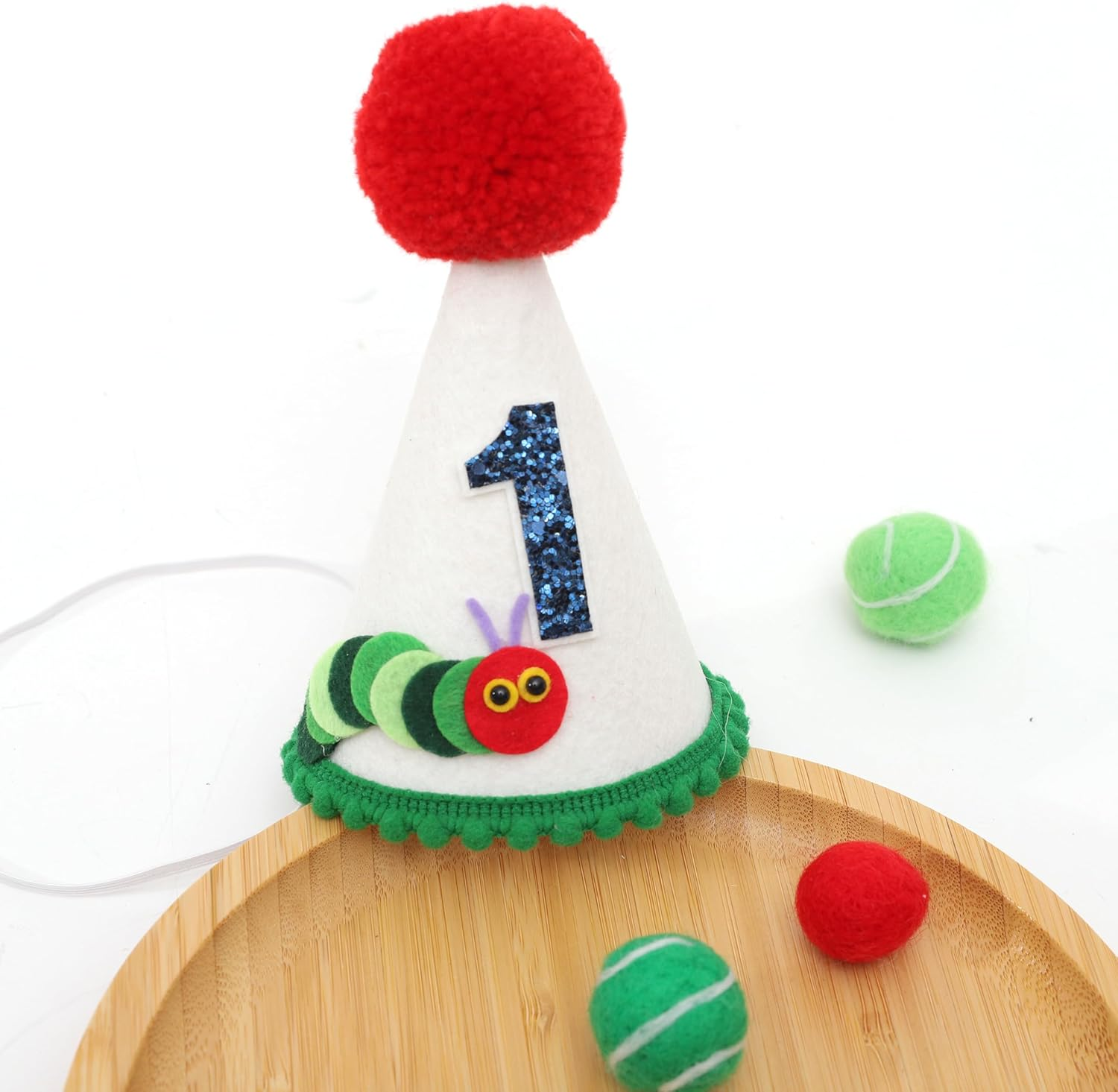Agkvw Hungry Caterpillar 1St Birthday Hat - Hungry Hungry Caterpillar Party Decoration, First Birthday Crown for Boys, Cake Smash Crown, Green image number 3