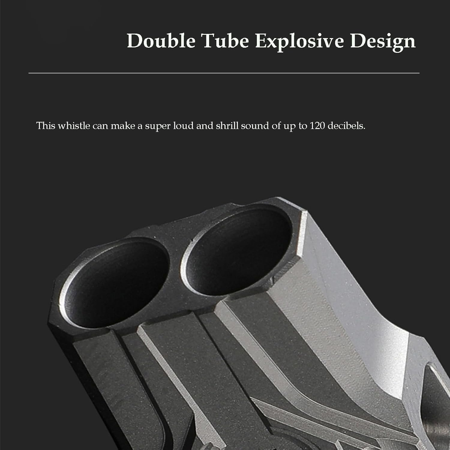 Emergency Whistles Titanium EDC Portable Whistle with Loud Sound up to 120 Decibels, Survival Whistle Keychain for Survival Hiking Camping Pet Training - Sandblasting image number 4