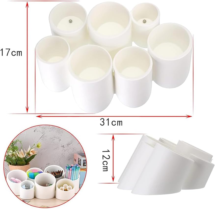 Tiltable Cylindrical Creative Pen Holder, Detachable Desktop Stationery Storage Box, Wall-Mounted Pen Holder, Suitable for Dormitories, Cosmetics, Business Card Holders, Offices, and Study Rooms image number 4