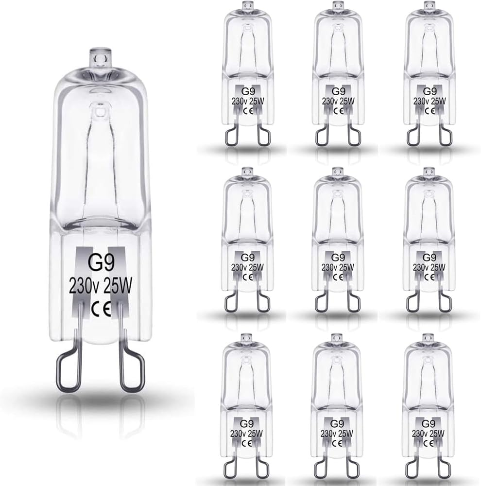 10 Pieces G9 Halogen Light Bulbs,Clear Capsule Halogen Lamps,Dimmable 40W,Warm White 2700K,No Flicker,No Buzzing (40) image number 1