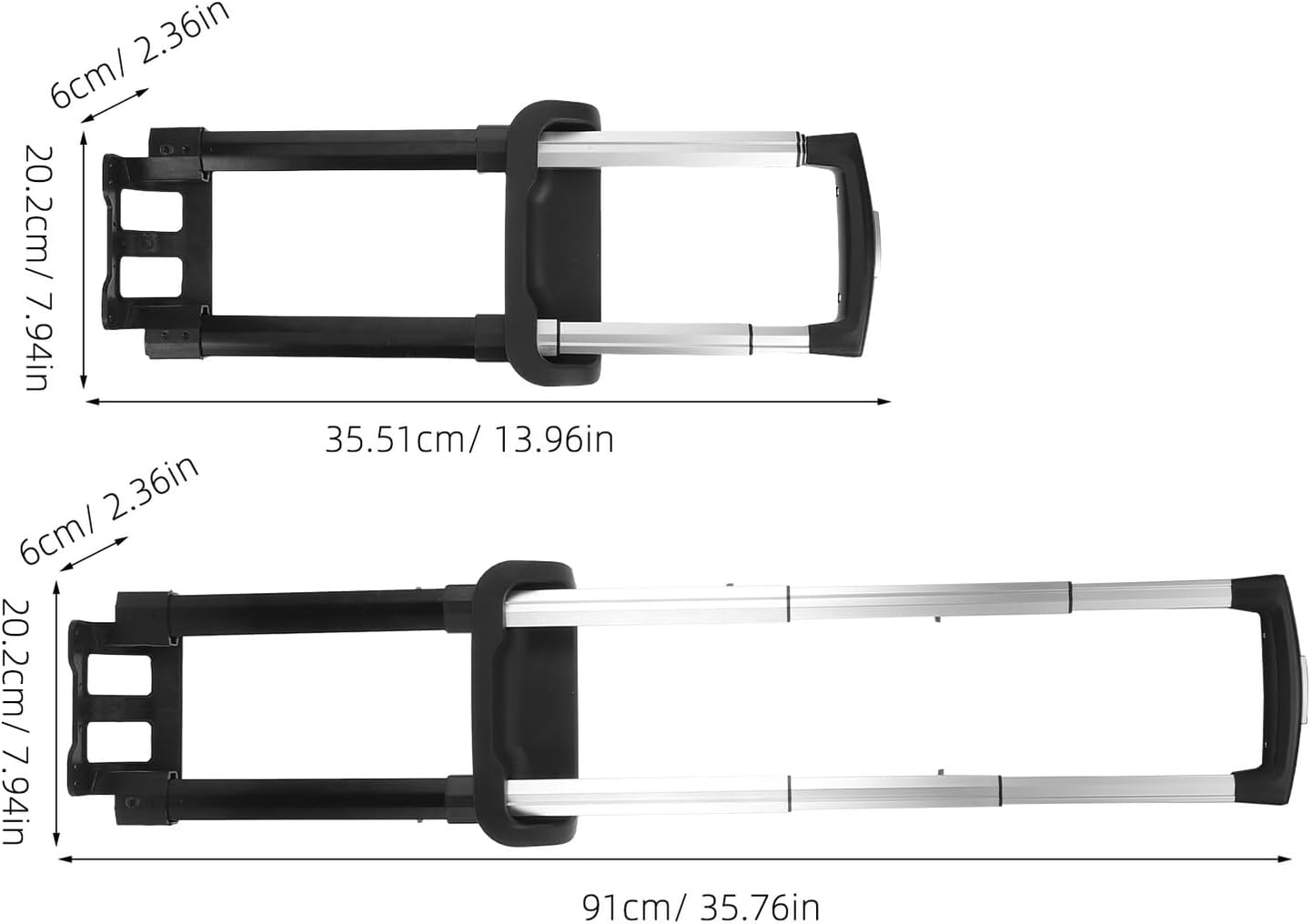 16-Inch Telescoping Luggage Handle Replacement, Four-Section Adjustable Suitcase Pull Rod for Travel Suitcases and Carrying Cases image number 6