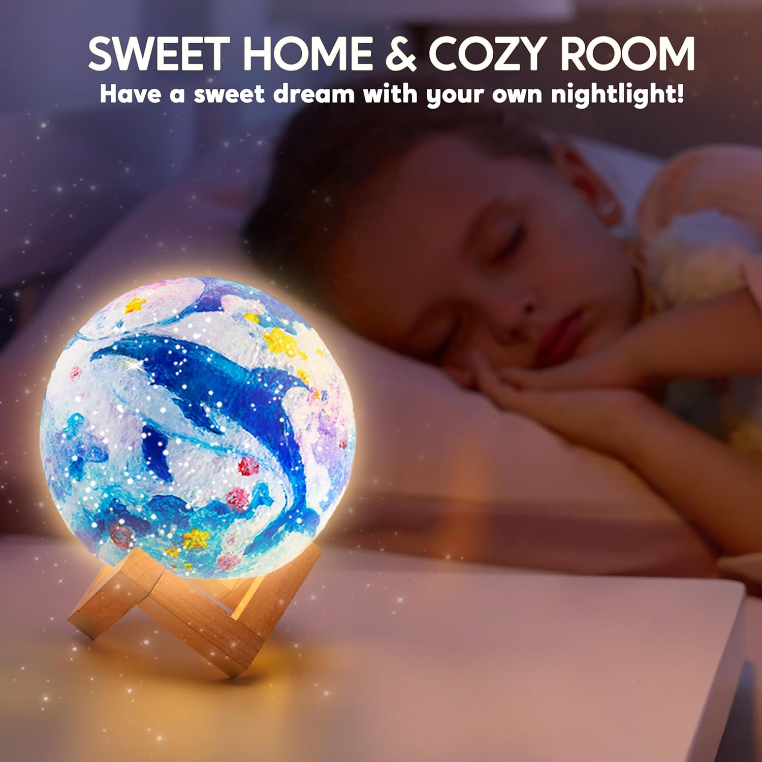 Klever Kits DIY 3D Moon Night Light, Paint Your Own Moon Lamp Kit Galaxy Lamp Arts and Crafts Kit, School Activities, Birthday Gifts for Kids Girls Boys image number 2