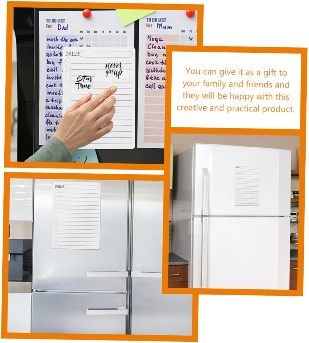 NAMOARLY Planner Acrylic Board Daily Schedule Planner Memo Planner for Fridge Magnetic Dry Erase Plan Board Whiteboard for Fridge Erasable Magnetic Board image number 6