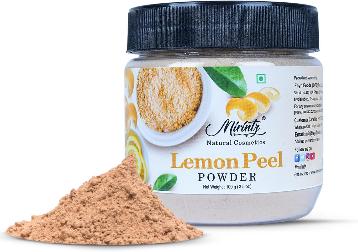 Mirintz 100% Natural Orange Peel Powder | (100 Gms) Pure Orange Face Peel Mask for Cosmetics & Skincare | Ayurveda Products Vitamin C Face Mask | Orange Skin Peeling Powder for Face | image number 2