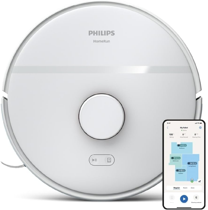 Philips Homerun 2000 Series: 2-In-1 Robot Vacuum and Mop with 2700 Pa Suction & 130 Min Runtime, Laser Navigation, Carpet Boost, App-Controlled, White (XU2000/20) image number 5
