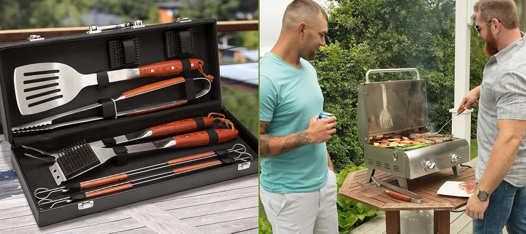 Cuisinart 10-Piece Premium Grilling Set, Grill Accessories Stainless Steel BBQ Tools, Storage Tote for Spatula, Tongs, Grill Brush, and More, Perfect for BBQ, Cookouts, Camping, Tailgates image number 2