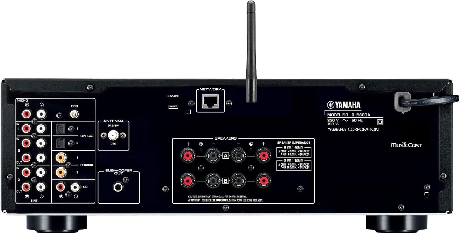 Yamaha R-N600A 2-Ch Network Amp - 80W RMS Network Receiver, Black image number 3