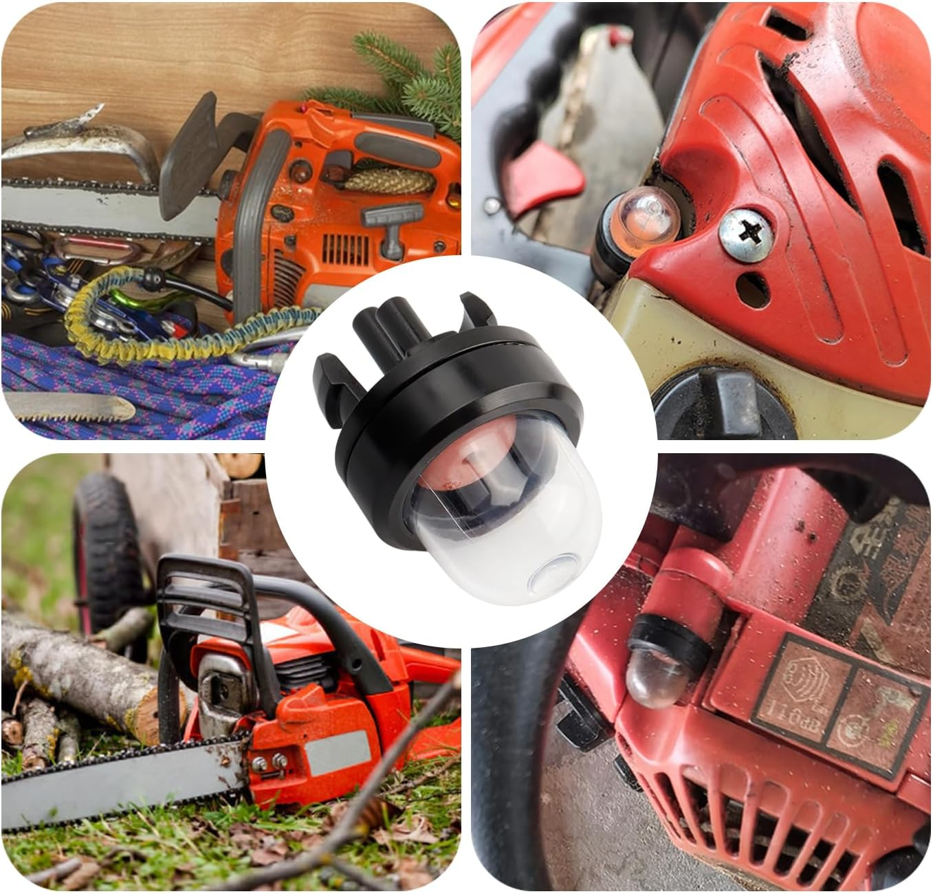 Bestgle 10 Pcs Carburetor Oil Bubbles Petrol Snap in Primer Fuel Bulb Pump for Stihl Ryobi WALBRO Husqvarna Chainsaw Gasoline Saw image number 6