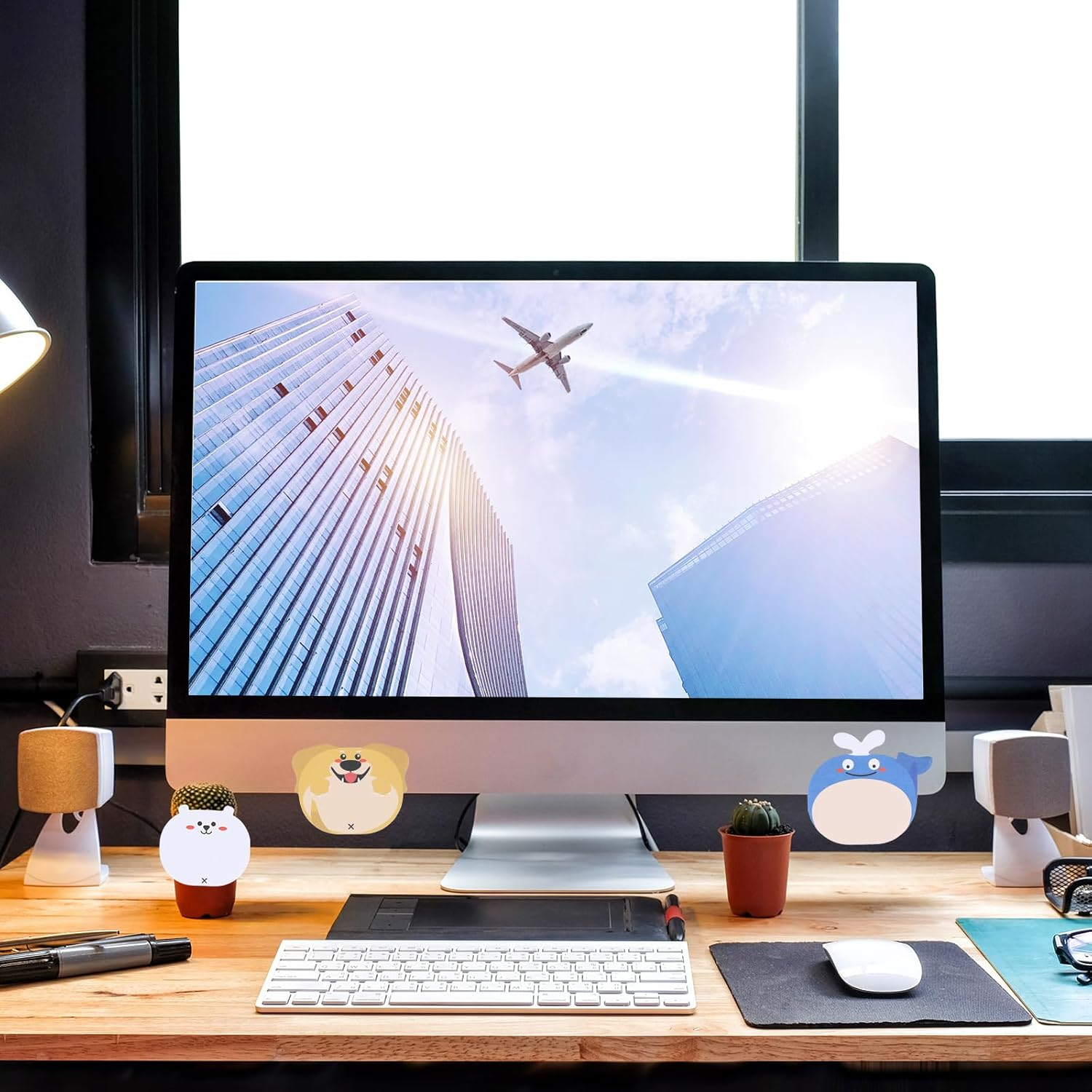 Cute Sticky Notes, 24 Pieces Cartoon Animals Sticky Kawaii Notes Fun Sticky Notes Cute Notepads Last Day of School Stationery Supplies for Office Kids Students Roommates Tab image number 1