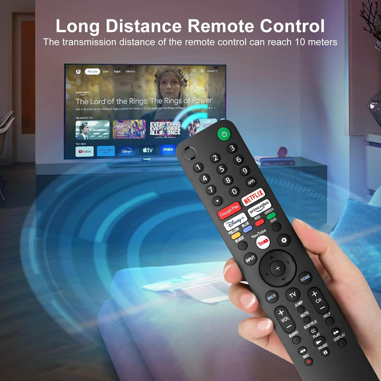 Remote Control for Sony Smart TV Replacement,Universal for Sony Bravia TV Remote Rmf-Tx520U,With Google Tv,Netflix, Disney+, Prime Video,Youtube Buttons image number 5
