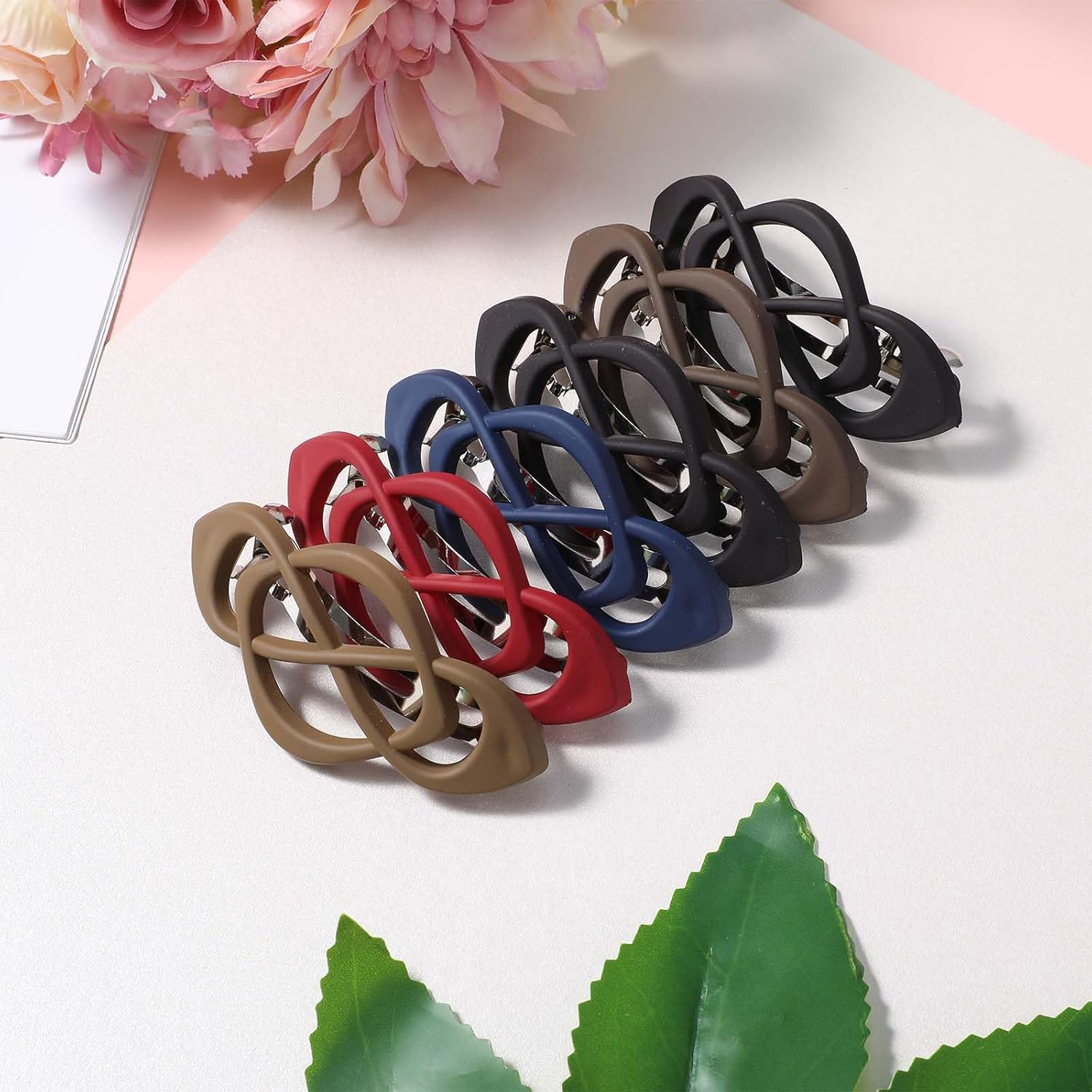 YBEATY 6PCS Vintage French Barrette Clips French Hair Barrette for Women Classic Design Vintage Snap Hair Clips Decorative Strong Hold Grip Barrettes Hairclip Elegant Retro Accessories for Thick image number 3