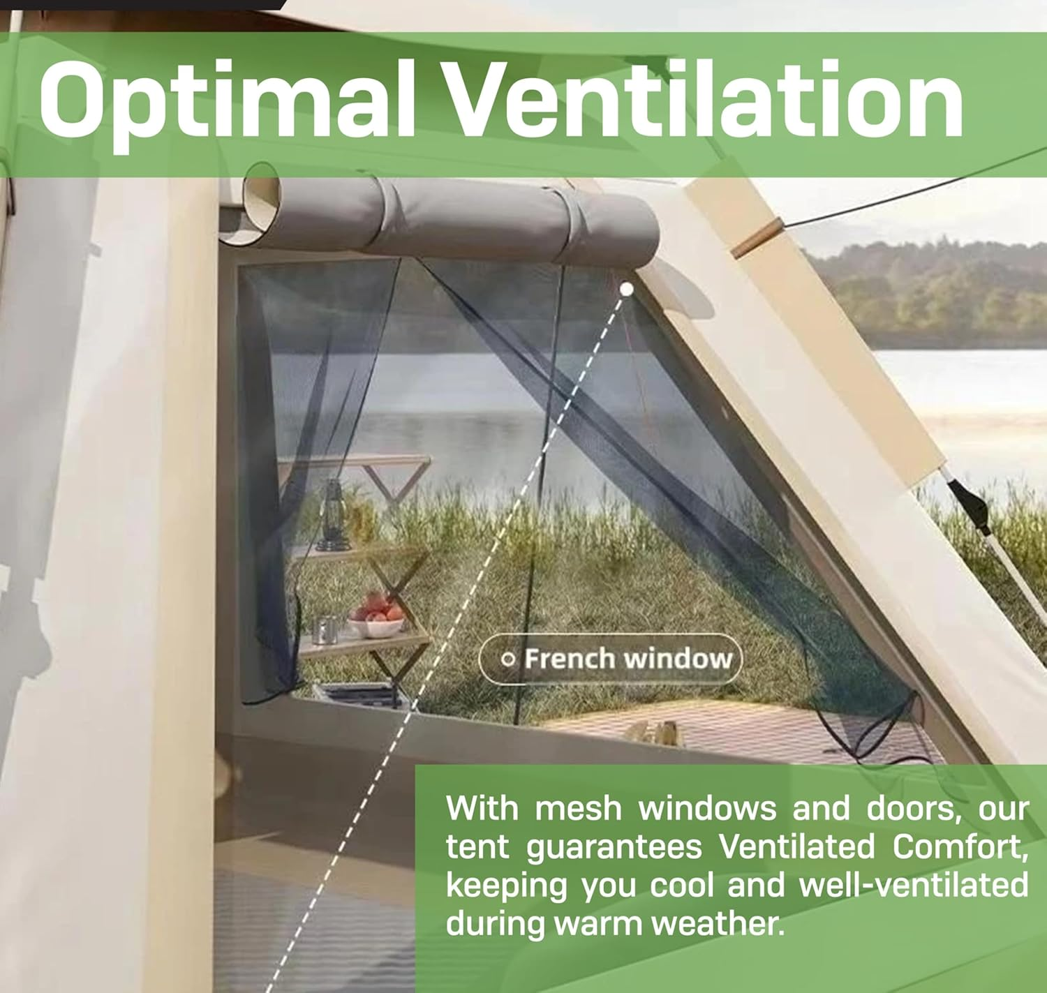 3/5-Person Instant Tent with Porch Camping Gear for the Outdoors Fast Cabin Tent with Instant Setup Tent Pop up in 4 Minutes with Rainfly Backpack for Family Camping,Upgraded Ventilation image number 5