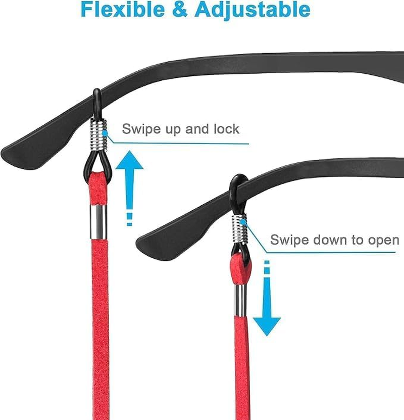 8Pcs Adjustable Leather Eyeglass Straps,Eyewear Retainers for Men and Women, Ideal for Sports Sunglasses image number 1