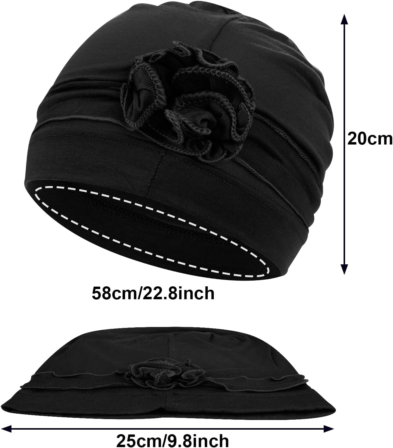 XEPST Pack of 4 Women'S Chemo Hats Bandana Turban Women'S Chemo Turban Headwear Beanie Hat Cap for Women Cancer Patients Hair Loss image number 5