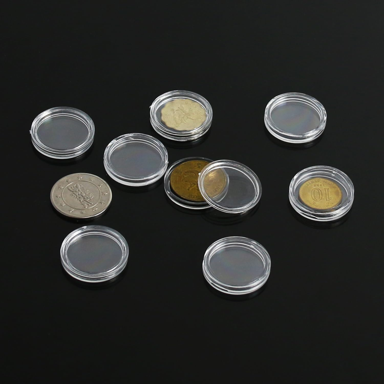 Namzi 200 Pcs 21 Mm Coin Capsules Case Clear round Coin Protector for Coin Holder Collection Supplies image number 1