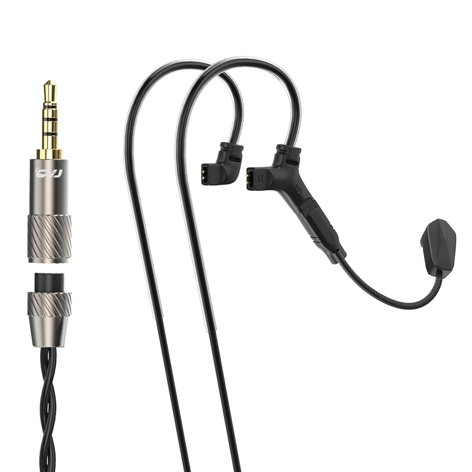 Linsoul CVJ Hato Esports Gaming Cable with Adjustable HD Microphone, Rapid Transmission Detachable Gaming Earphones Iems Cable Replacement for Konoka (With Mic, 3.5Mm) image number 2