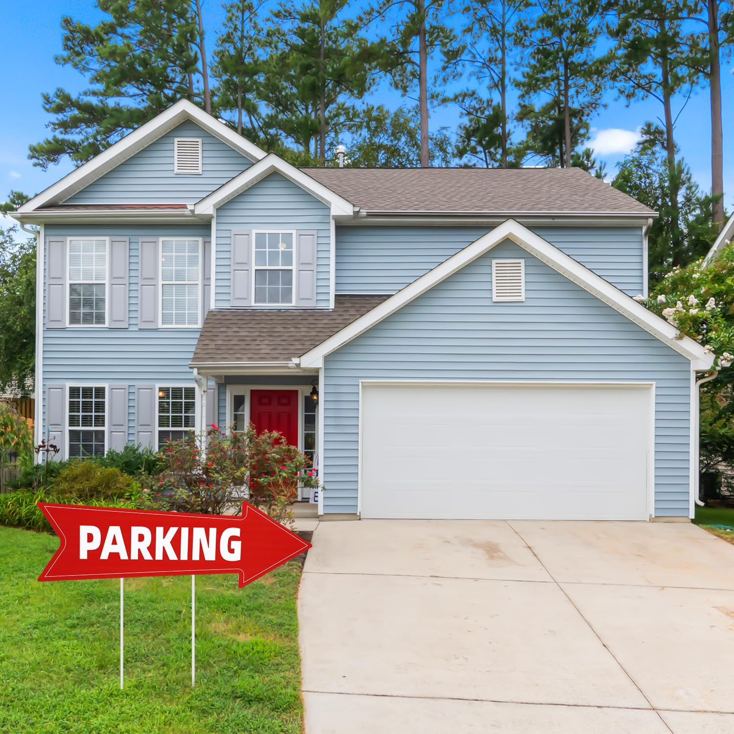 8Pcs Event Parking Signs with Stakes, 17 X 6 Inch Double Sided Car Parking Signs with Arrows Waterproof Corrugated Plastic outside Parking Sign Post for Outdoor, Yard, Lawn image number 3