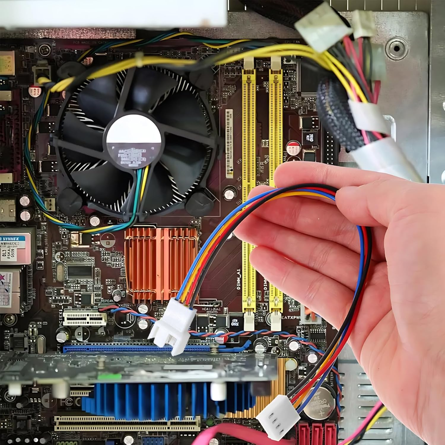 Zalizr 3 Pack PC Fan Extension Cable, 4-Pin Fan Splitter Cable for Computer, CPU PWM Cooling Fan Connector Adapte, 11 CM