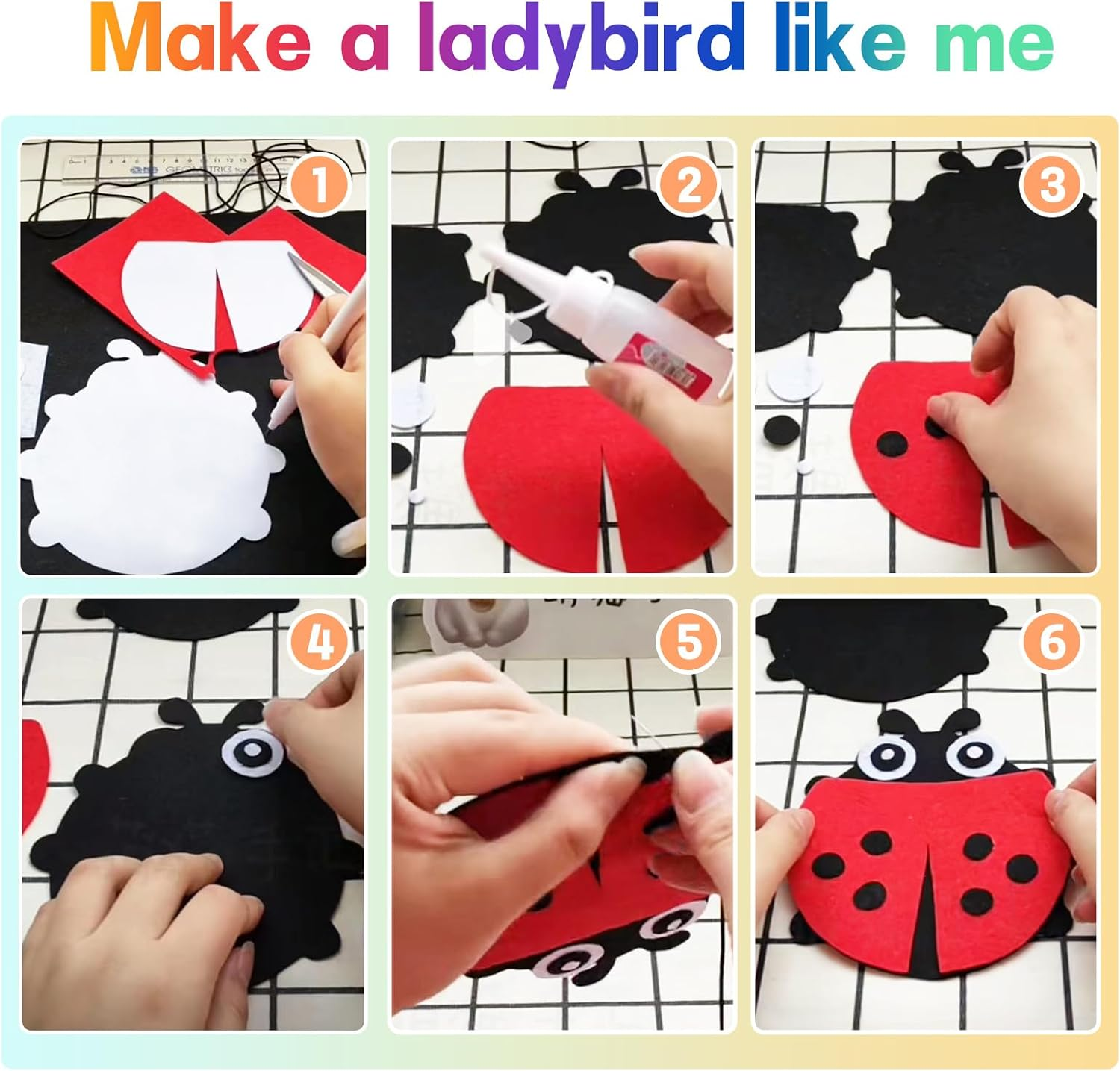 80Pcs 40 Colors Felt Fabric Sheets, 10X10Cm Craft Felt Fabric Sheets for Textile Fabrics, Decoration, DIY Craftwork Sewing, Patchwork Craftwork, Scrapbooks Supplies, School Project image number 1