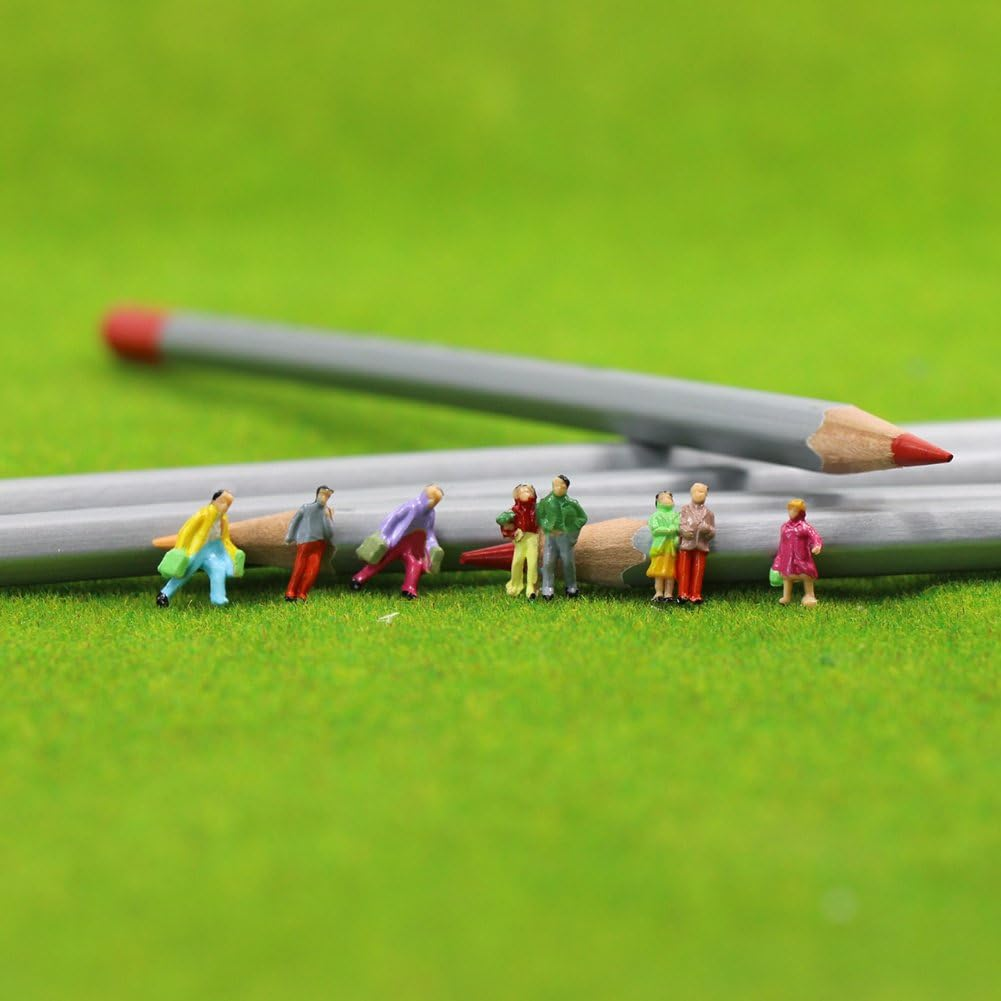 P150W 100Pcs 1:150 Painted Figures N Scale Standing People Assorted Poses Model Trains image number 2