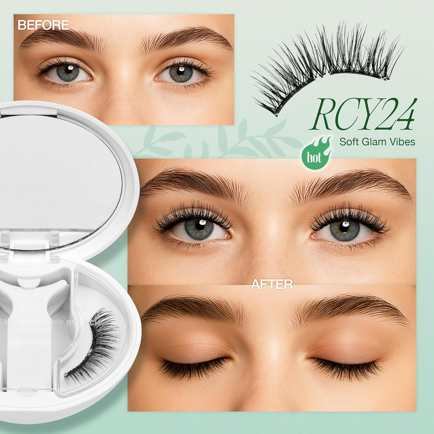 LASHVIEW Upgrade Soft Magnetic Eyelashes with Applicator, Reusable Soft Magnetic Lashes Natural Look, No Glue Needed,Comfort& Convenient Portable All-In-One Box (RCY24)