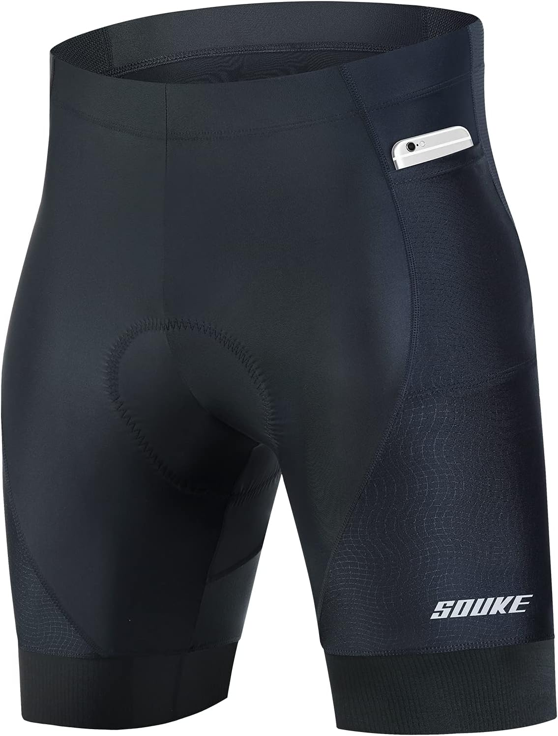 SOUKE Men'S Cycling Shorts Padded 4D Bike Biking Half Pants Bicycle Riding Quick-Dry Tights with Pocket