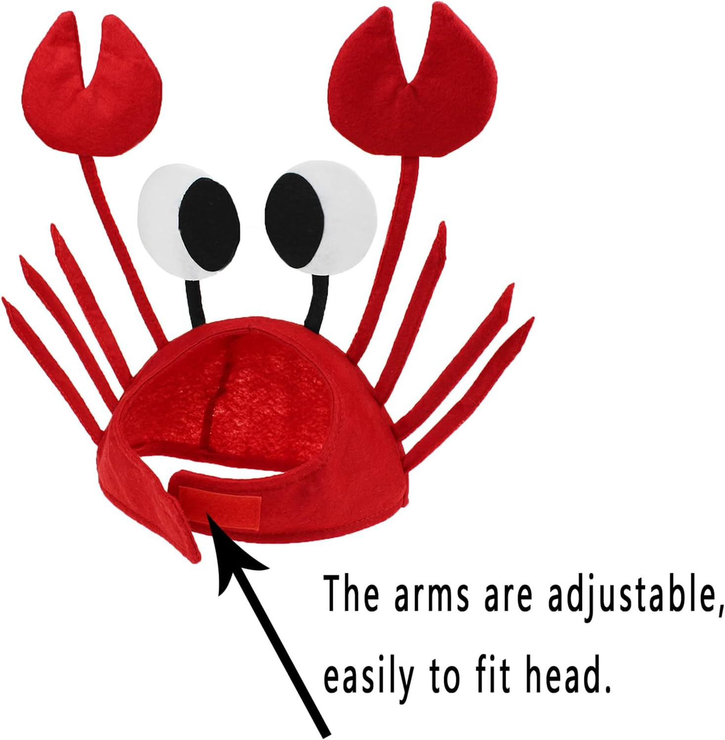 Crab Hat Set- Funny Party Hats Dress up Crazy Theme Party Roleplay Hats Set Novelty 3D Crab Hat for Unisex image number 2