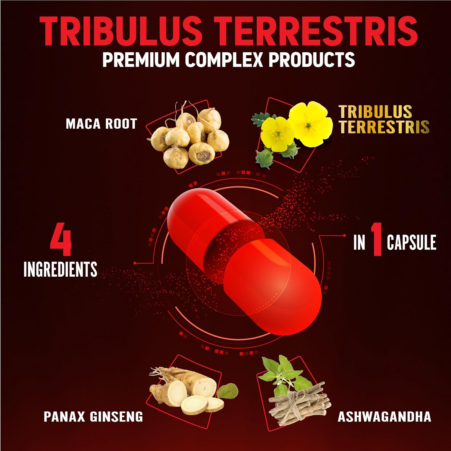 Zolotus 2 Packs Tribulus Terrestris with Maca Root Ashwagndha Root, Panax Ginseng - 6 Months Supply image number 1
