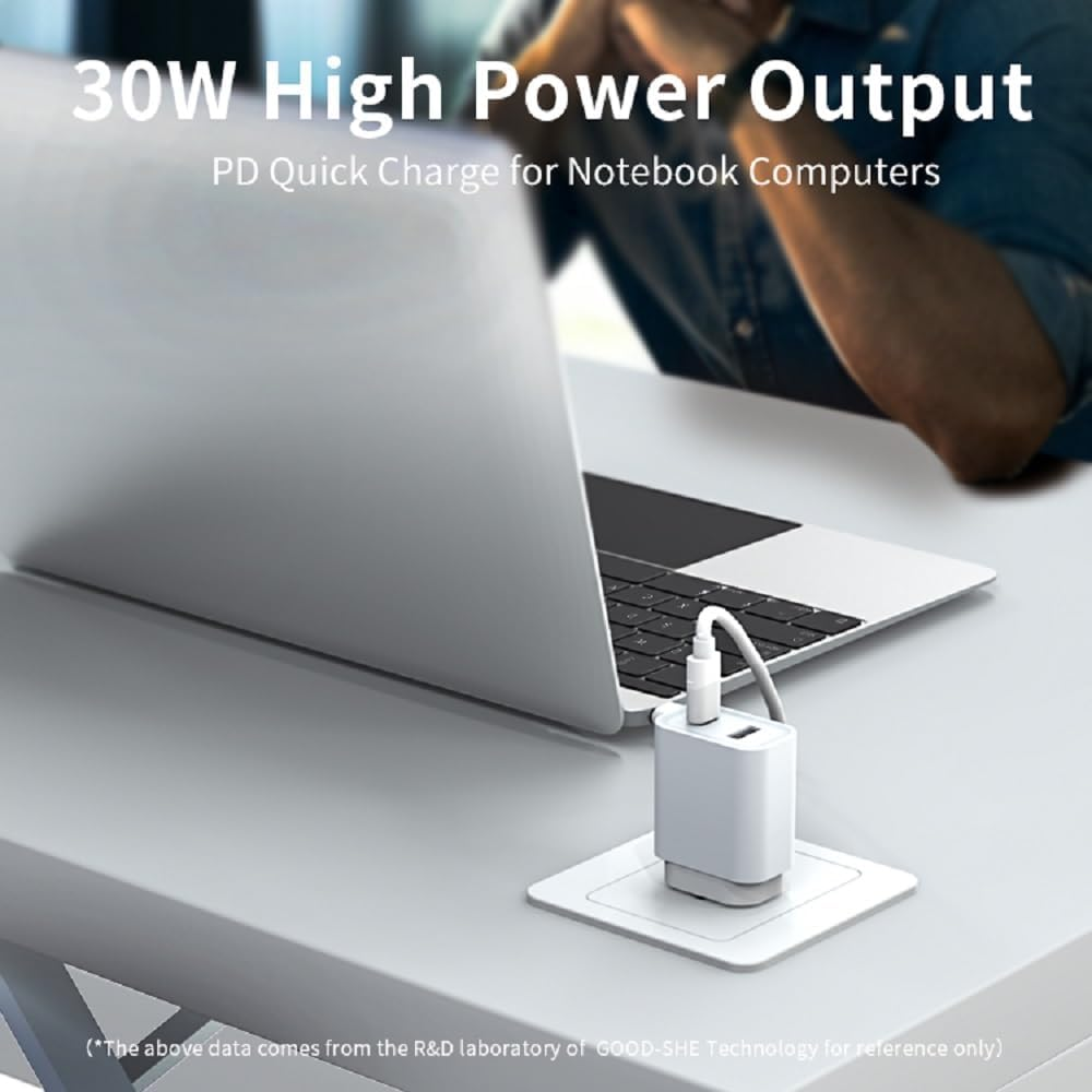 30W USB C+A Fast Charger 2-Port PD USB-C Wall Plug with Fast Charging QC3.0 Power Adapter C Wall Charger Au-Plug Compatible with Iphone 16/15/14/13 Samsung Galaxy image number 2