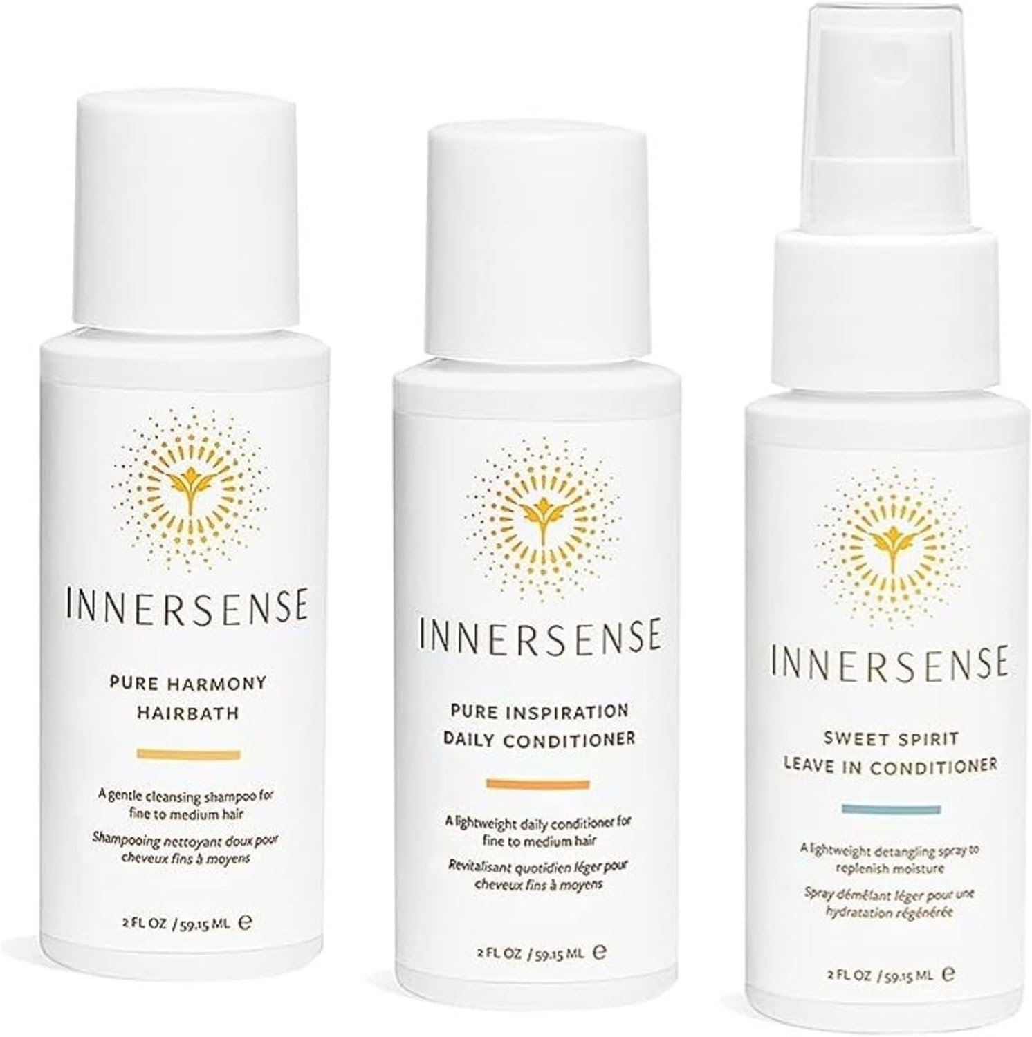 INNERSENSE Organic Pure Harmony Travel Trio - Fine to Normal Hair - Softening - 3 X 2 Oz image number 1