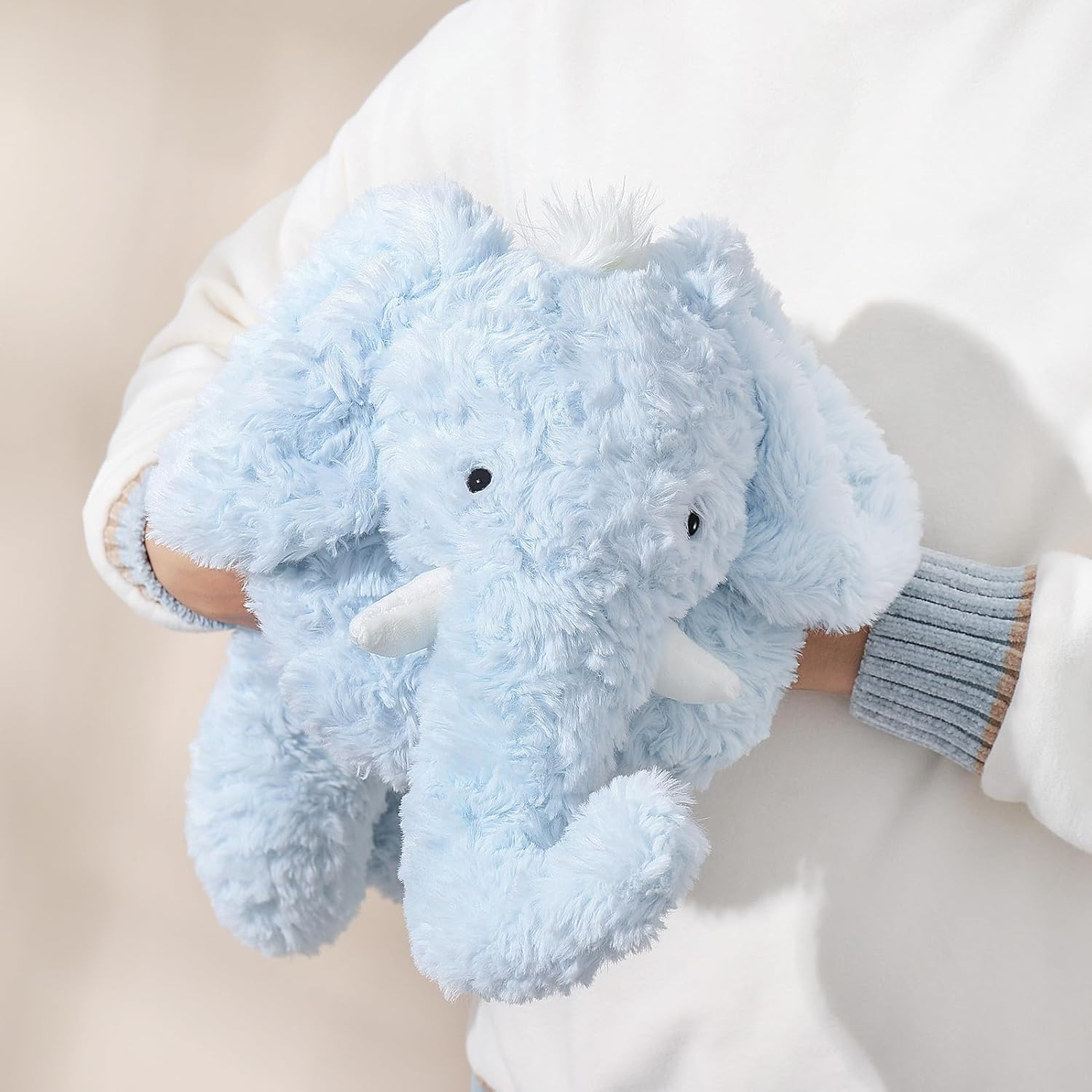 62CM Soft Elephant Stuffed Animal, Sturdy and Fluffy Blue Elephant Plush Toy for Kids Cuddle, Cute Plushy Hugging Pillow Toy for Kids(62X20X15Cm) image number 4