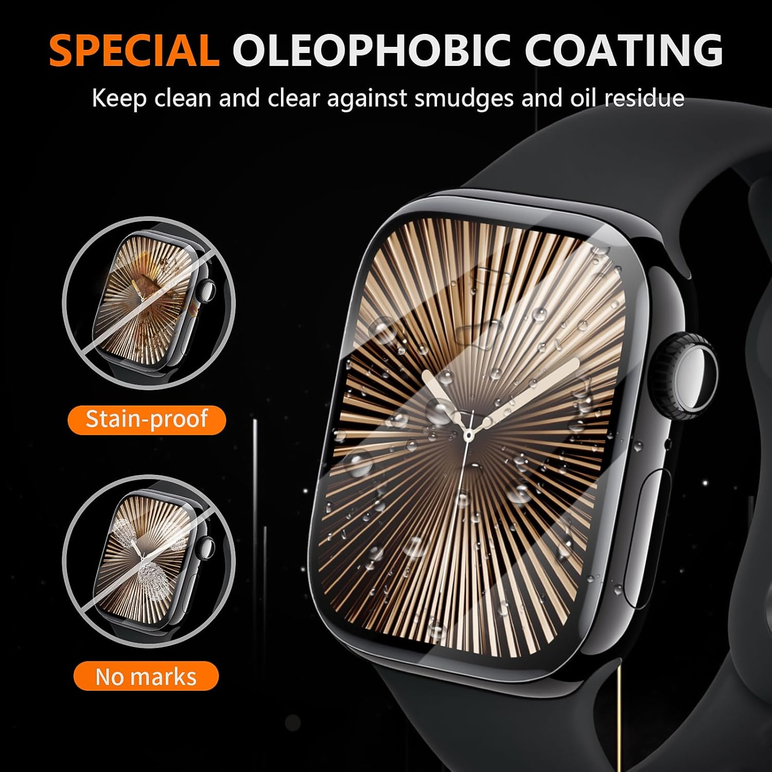 Suoman 5-Pack Screen Protector for Apple Watch Series 11/10 46Mm, Anti-Scratch HD Self-Healing Flexible Full Coverage TPU No Bubble Film for Iwatch 46Mm image number 6