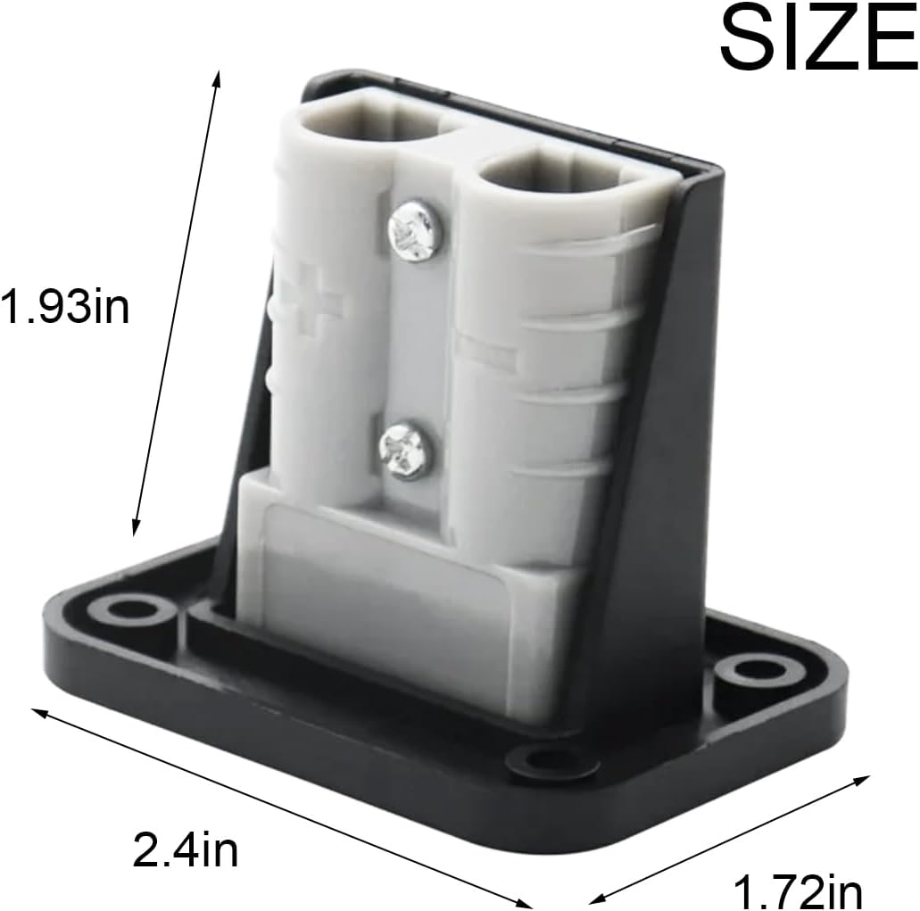 5-Pack 50Amp Power Connector Plug with Protective Cover Double Pole, for Anderson Plug Flush Mount, Quick Connect Disconnect for Caravan, Winches Forklifts Chargers and Trailers