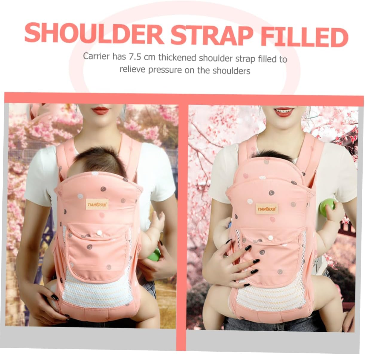 Vaguelly Carrier Alternative Newborn to Boy Girl Padded Shoulder Carrier for Breastfeeding image number 1