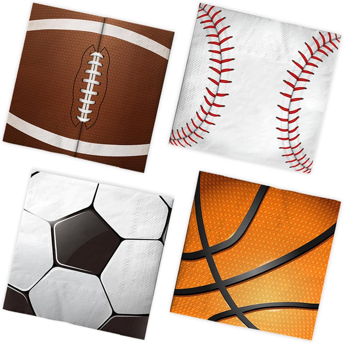 40Pcs Sports Themed Napkins-Sports Party Decorations All Star Basketball Football Baseball Soccer Disposable Paper Napkins for Boys Birthday Party Supplies