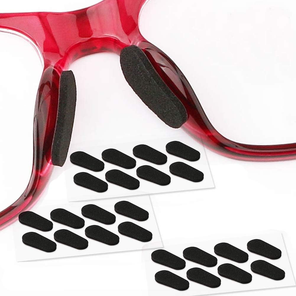 Soft Foam Nose Pads Self Adhesive Non-Slip Eyeglass Nose Pads, Thin Nosepads for Eyeglasses Sunglasses Glasses,12Pairs,1.5Mm Black image number 1