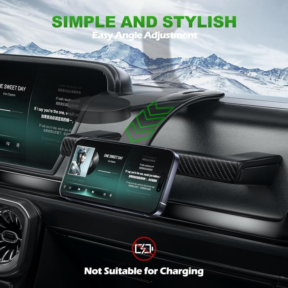 Car Mount Bendable, Detachable Aluminum Arm Magnetic Car Phone Holder [16 Strong Magnets], Wireless Dashboard Car Phone Mount for Iphone 16/15/14/13/12 Series Safe Mini Accessory