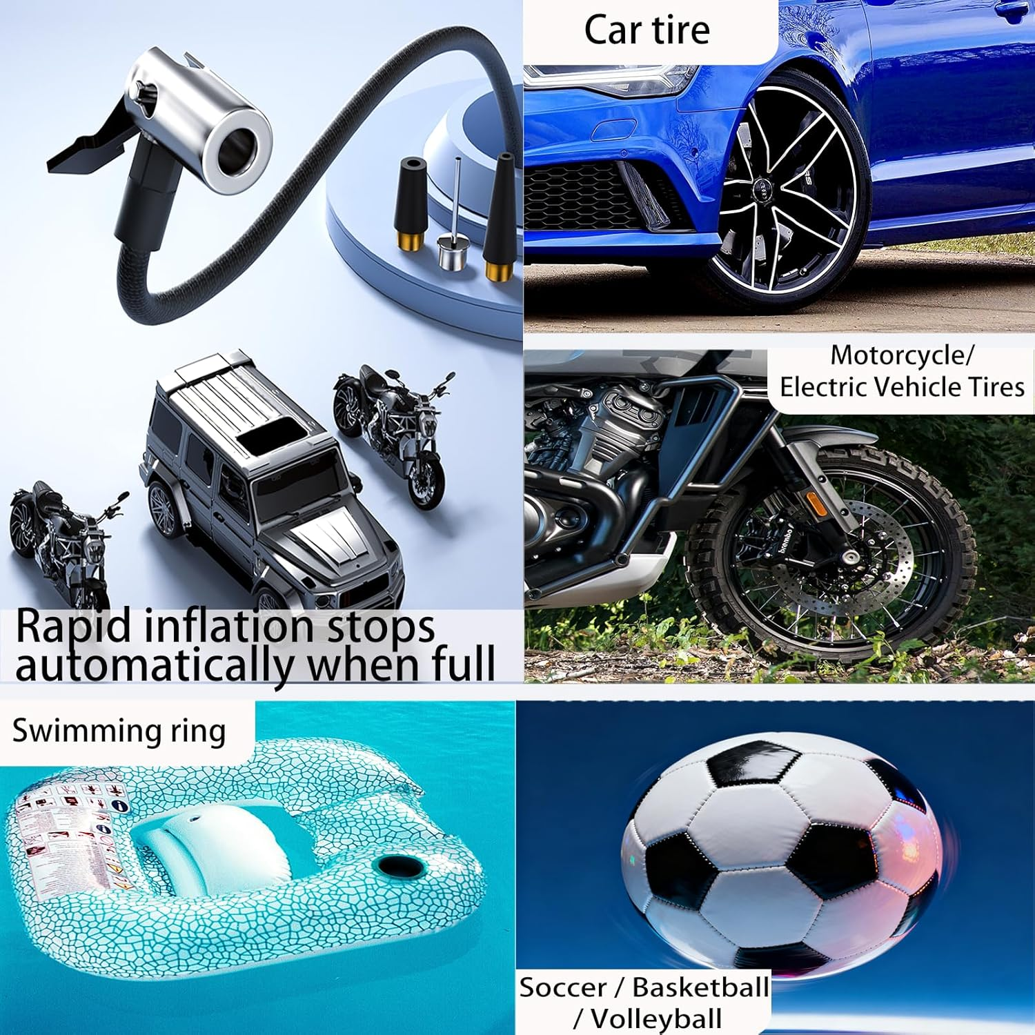 Car Vacuum Cleaner High Power Mini Vacuum Cleaner Rechargeable Handheld Vacuum Portable Cordless Vacuum Cleaner, Air Pump, Pire Pressure Gauge, and Flashlight All in One image number 2