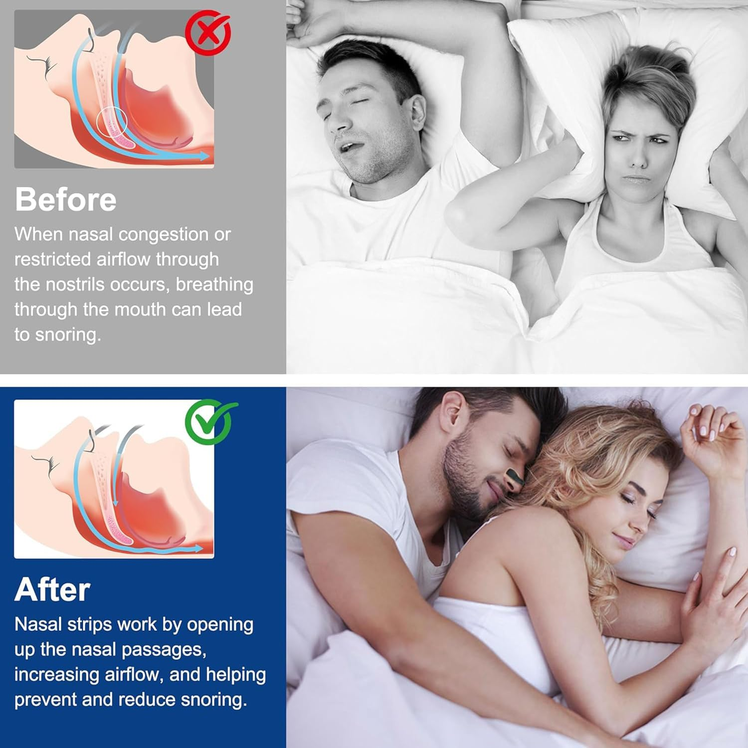 120Pcs Breathe Magnetic Nasal Strip anti Snoring Breathing Nasal Strips Sleep & Exercise Reduce Snoring Improve Oxygen Flow anti Snoring Nasal Strips for Men & Women image number 3