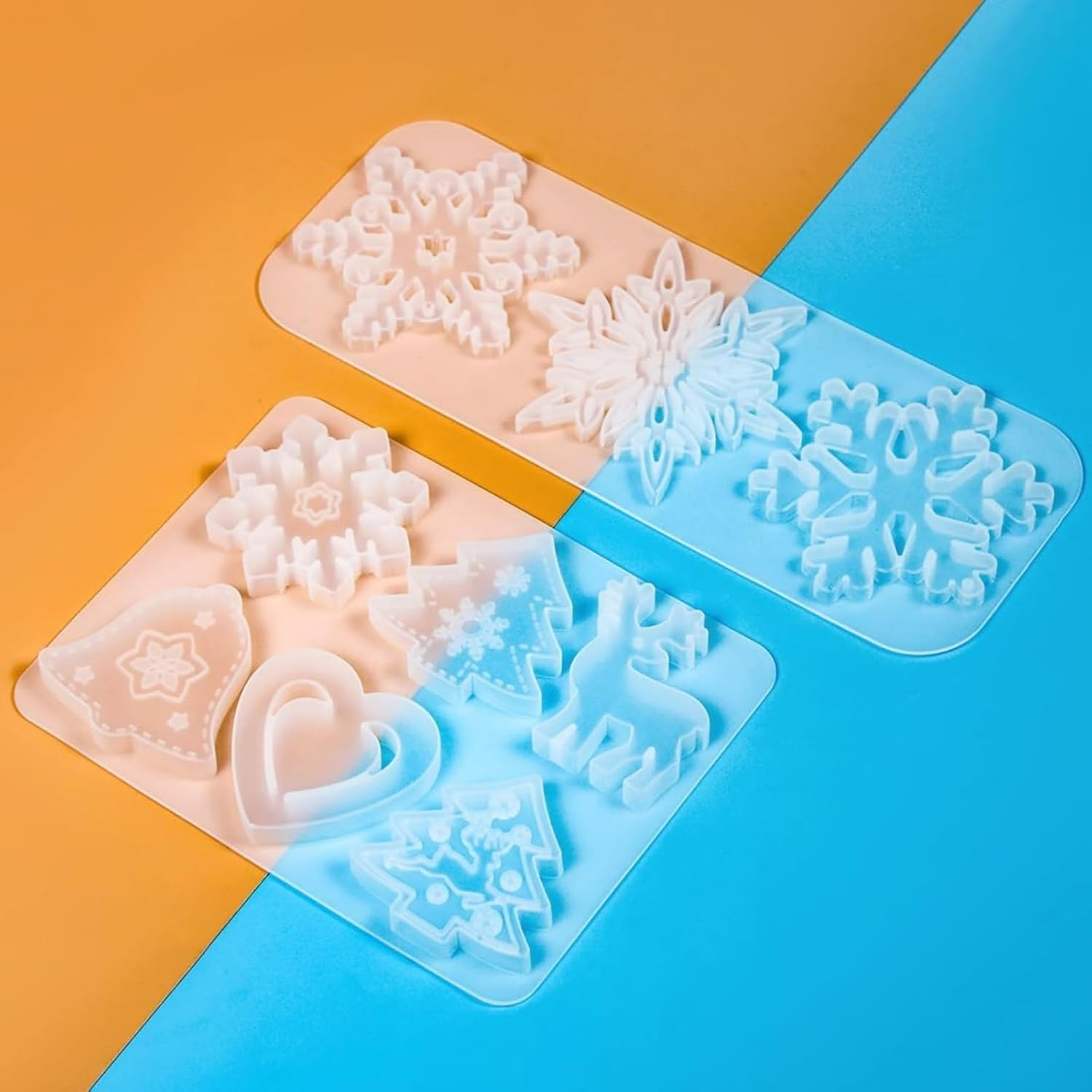 Itadaku 2 Pcs Silicone Moulds for Christmas, Resin Snowflake and Tree Moulds, DIY Tools, Soap and Fondant Moulds for Holiday Crafting image number 5